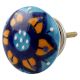 Mustard Flower Flat Ceramic Cabinet Knob